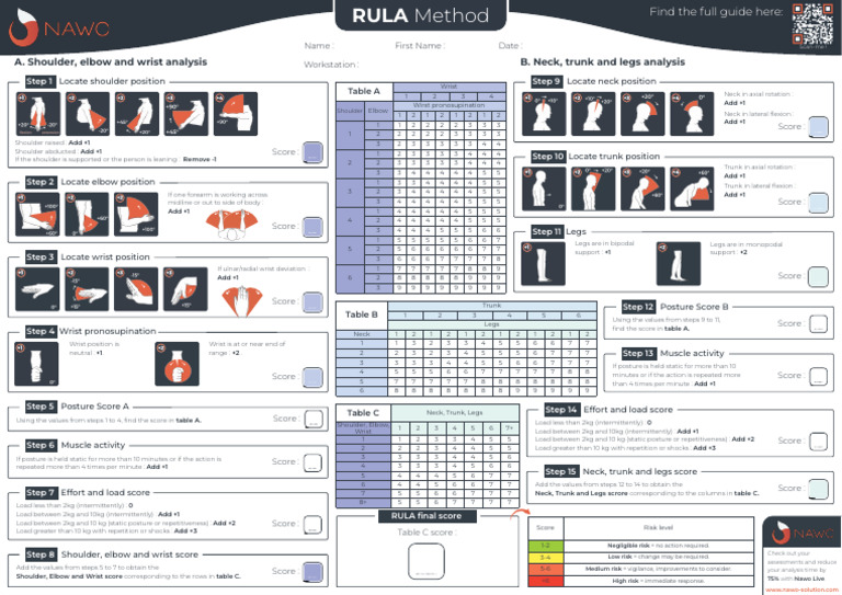 RULA Assessment Scoring Guide | PDF | Anatomical Terms Of Motion | Anatomy