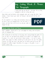 Level 3 Writing - Linking Words - Phrases For Paragraphs