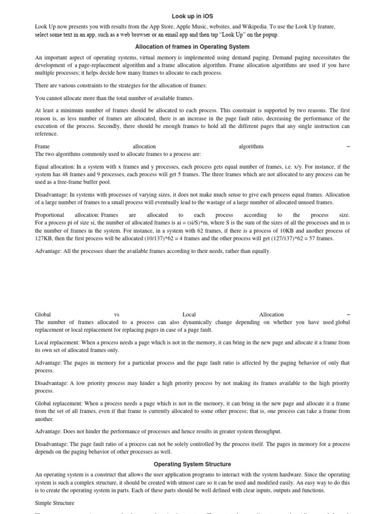 Frame Allocation in Operating Systems | PDF | Shell (Computing ...