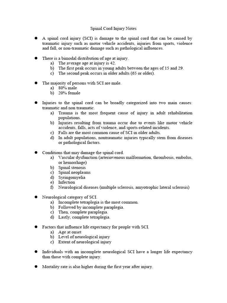 Spinal Cord Injury Overview and Management | PDF | Spinal Cord Injury ...