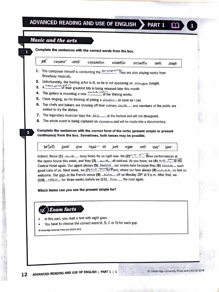 Advanced reading and use of english pdf