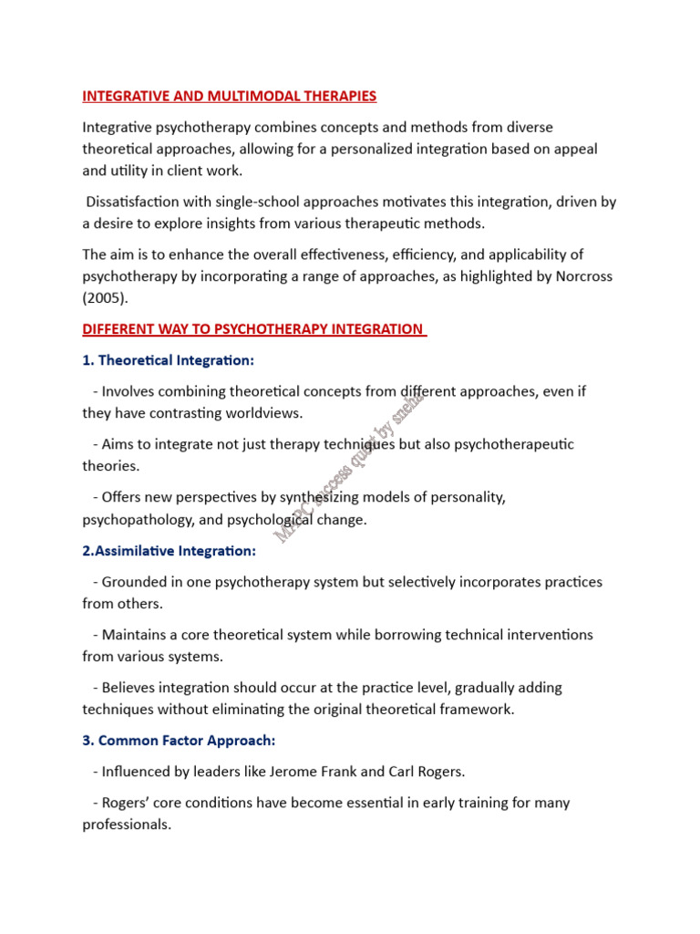 Integrative Psychotherapy Insights | PDF | Psychotherapy | Psychology