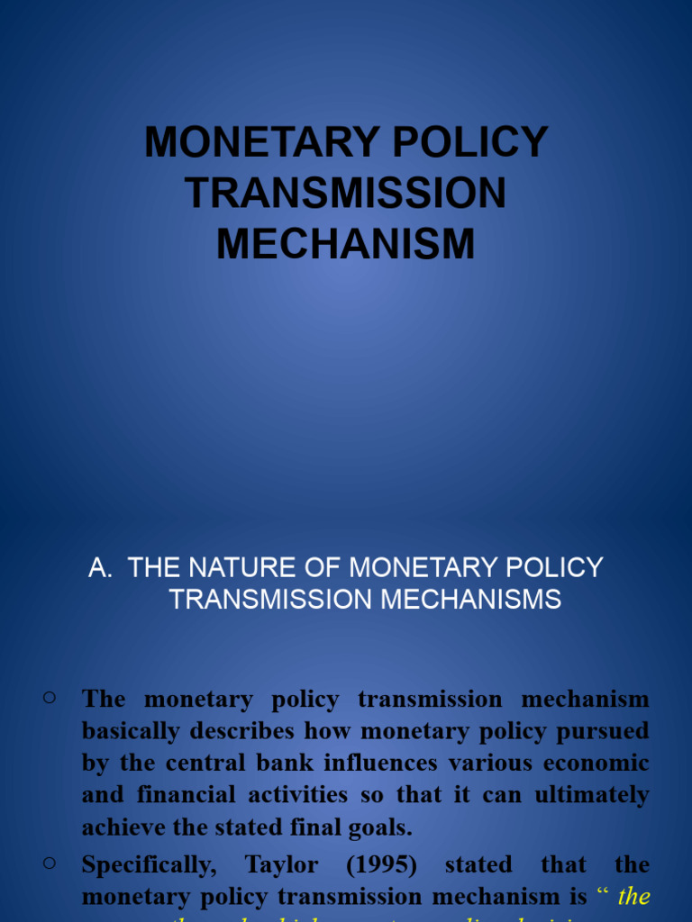 Monetary Policy Transmission Mechanisms | PDF | Monetary Policy ...