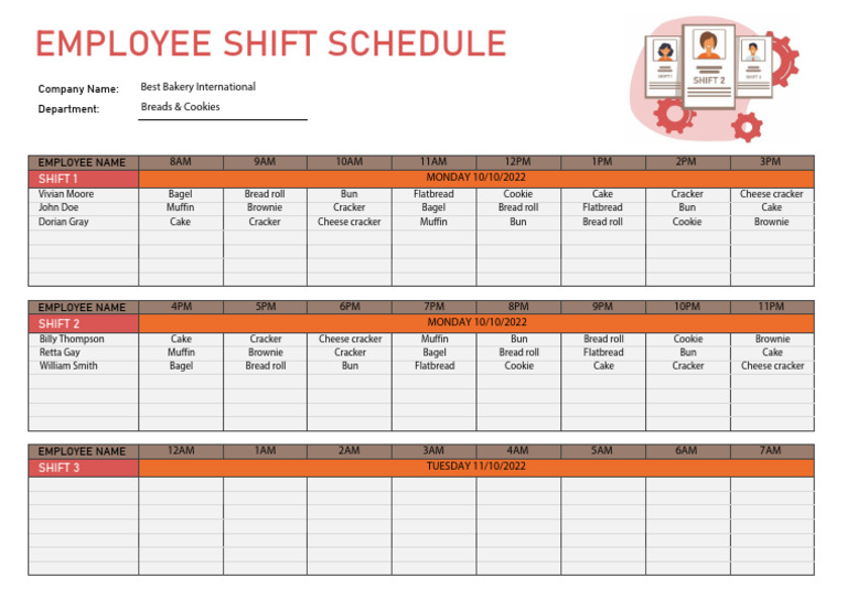 Employee Shift Schedule Template | PDF