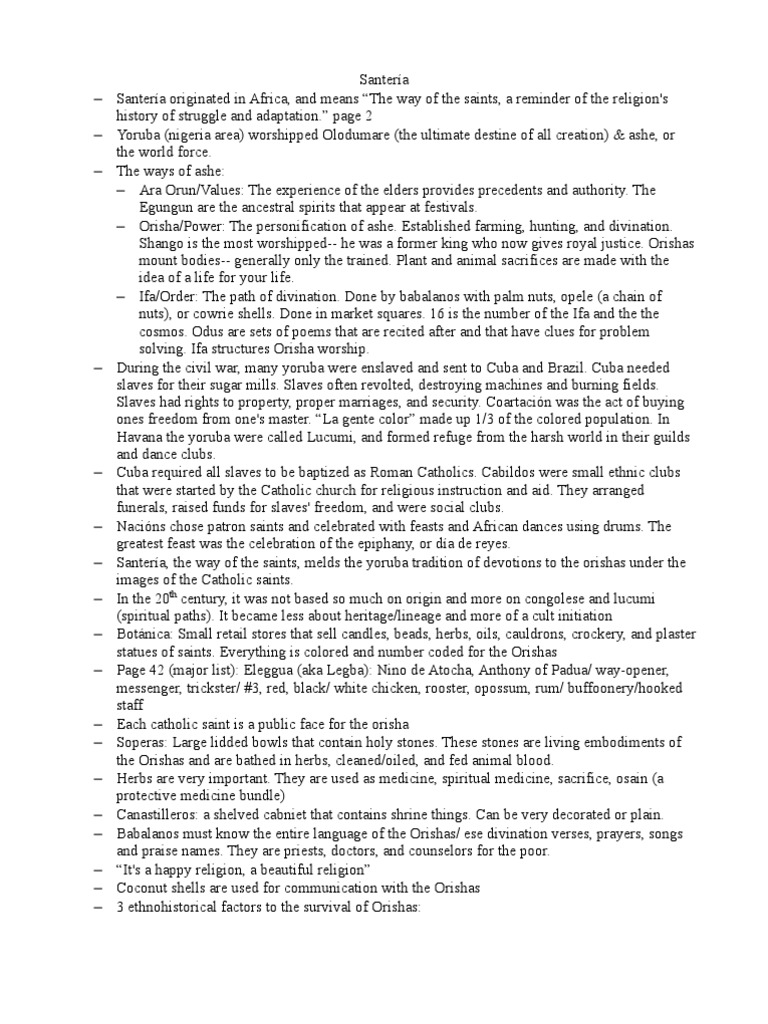 Santeria Pdf Santería Religion And Belief