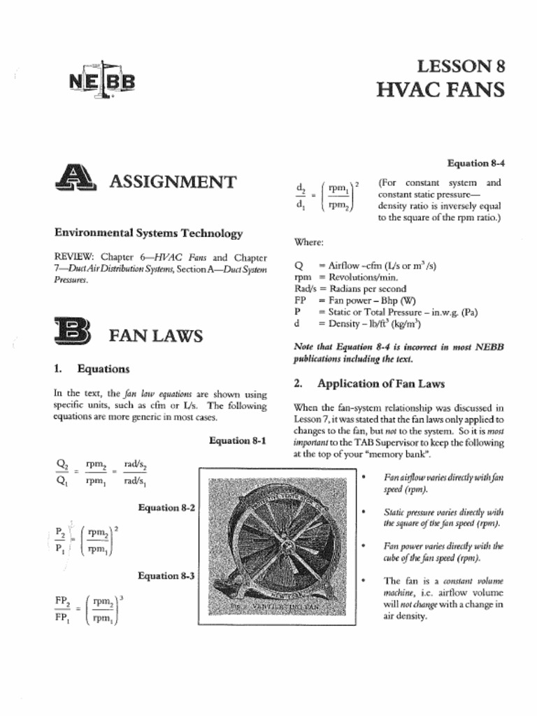 Lesson 8 HVAC Fans PDF