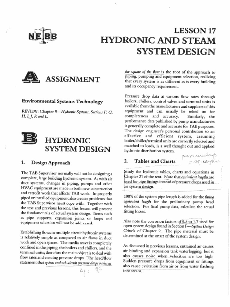 Lesson 17 Hydronic and Steam System Design PDF