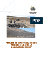 0 Estudio de Caracterización de Residuos Sólidos Poblacion Tahua