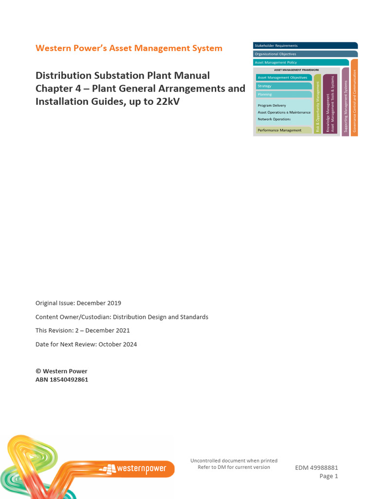 Western Power Substation Design Manual | PDF | Electrical Substation ...