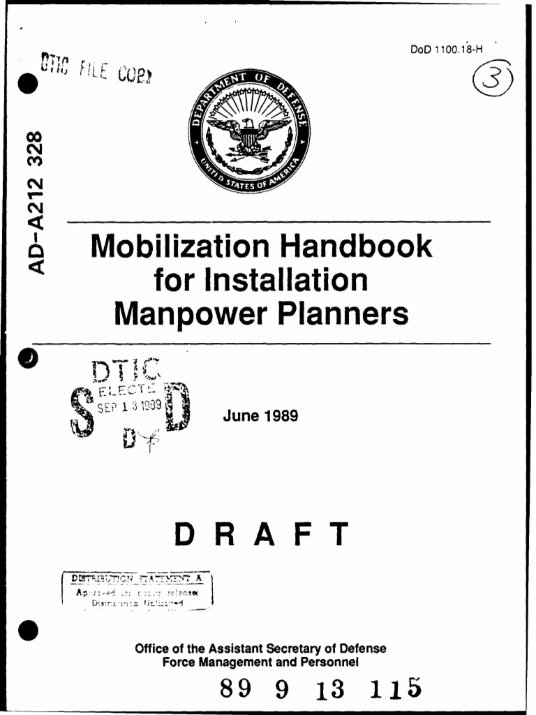 DoD Mobilization Handbook for Planners | PDF | United States Department ...