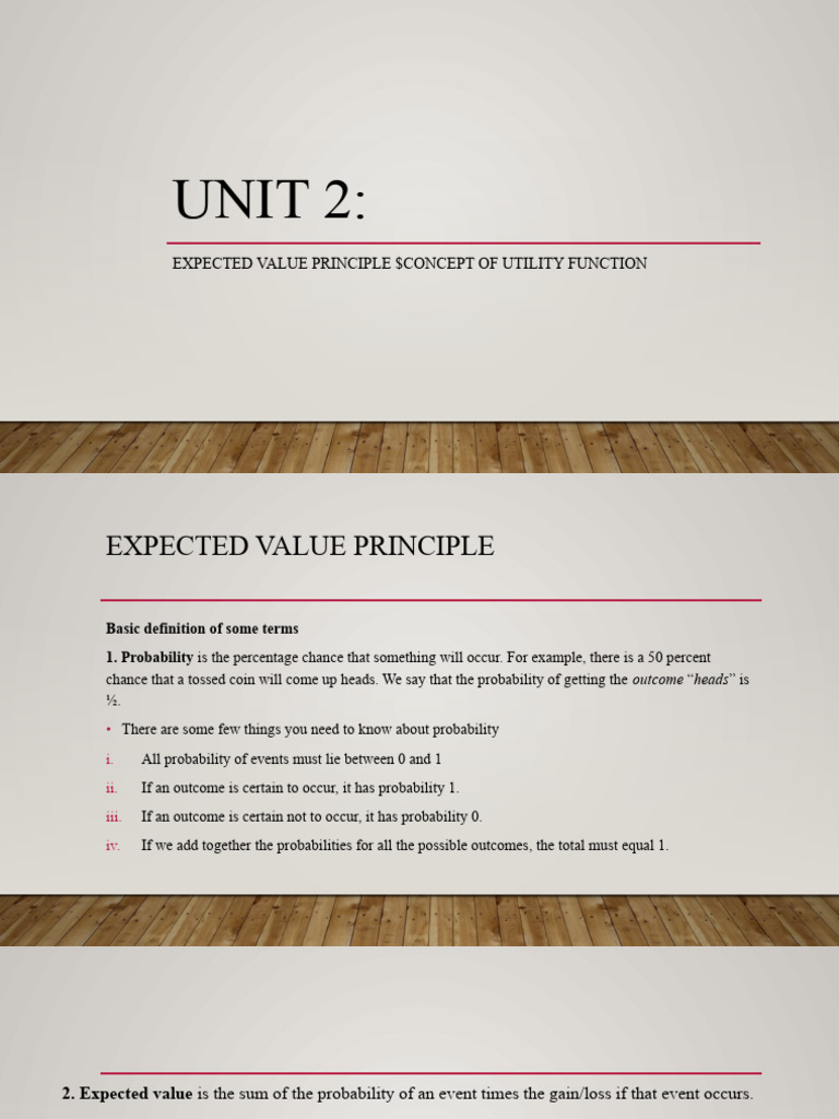 Expected Value and Utility in Insurance | PDF | Utility | Risk Aversion