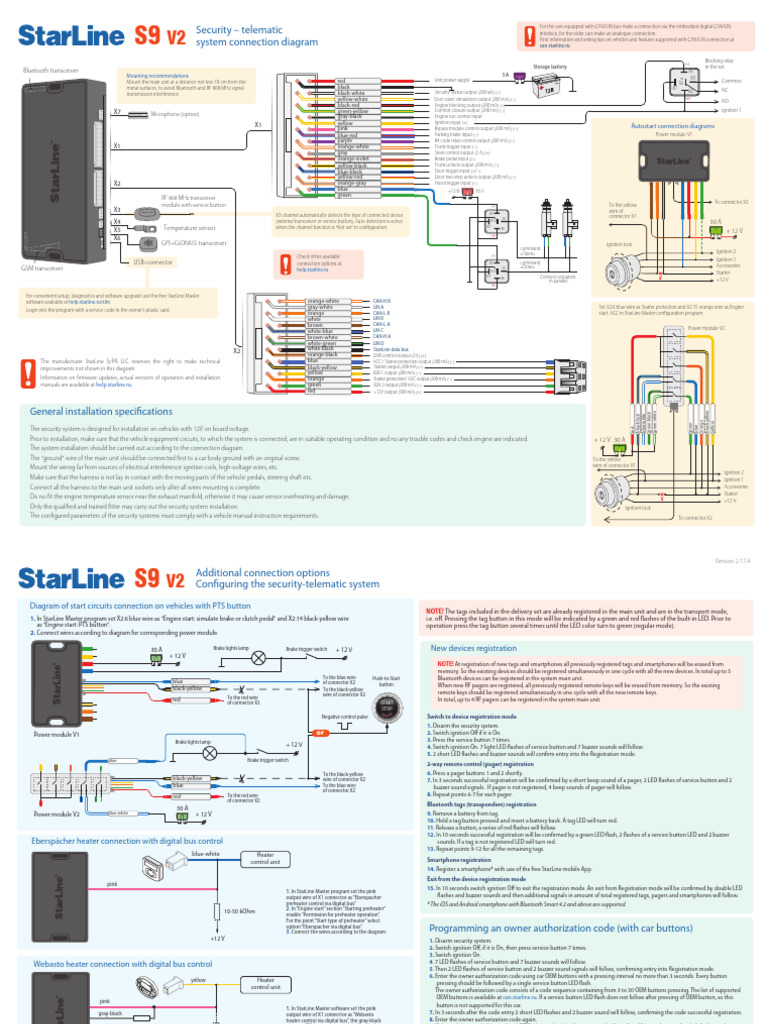 Starline S9v2 Installation PDF Ignition System Electrical Connector