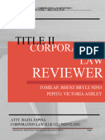 Tomilap, Bhenz Bryle - Corporation Law Reviewer Title II