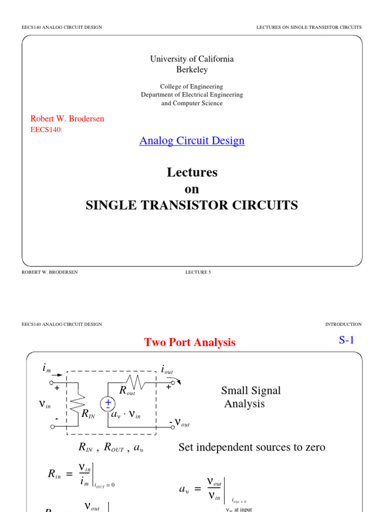 Single Transistor Circuit Design | PDF | Electrical Network ...