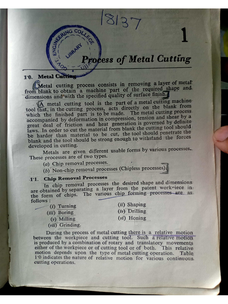 Process of Metal Cutting | PDF