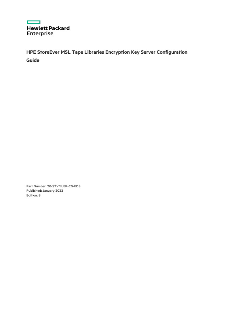 HPE - C04335608en - Us - HPE StoreEver MSL Tape Libraries Encryption ...