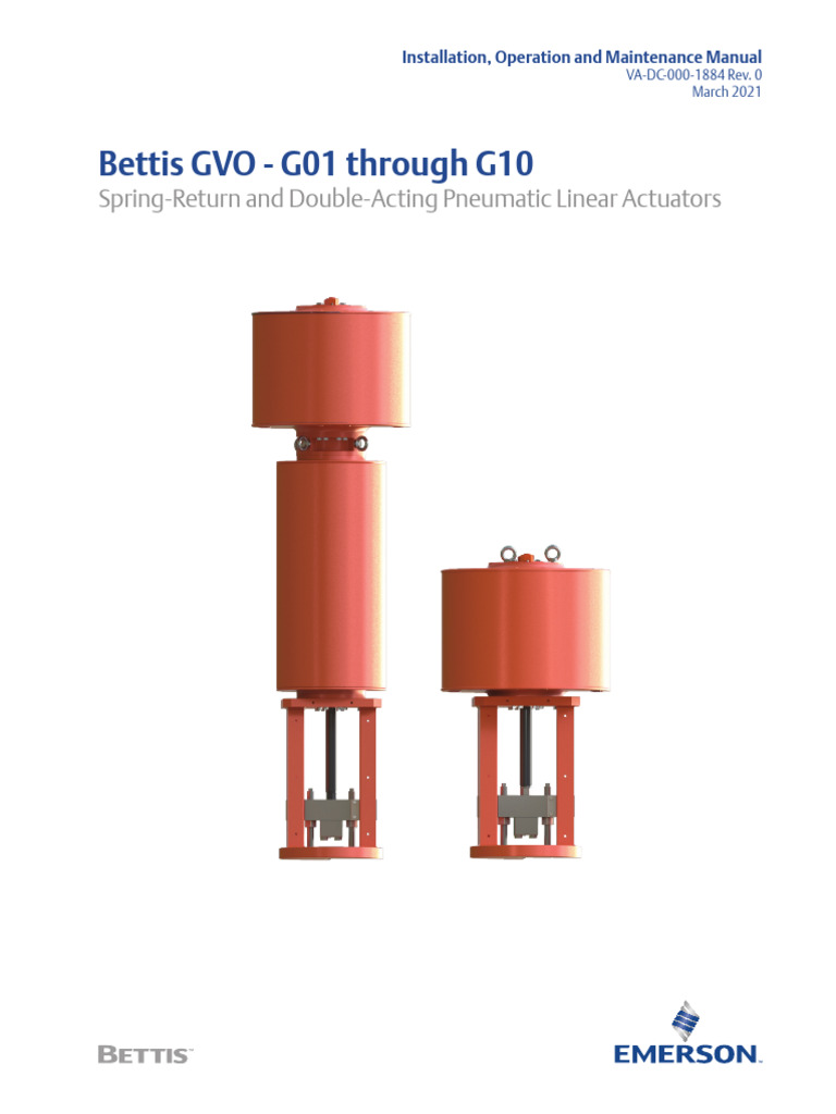 Manuals Gvo g01 Through g10 Spring Return Double Acting Pneumatic ...