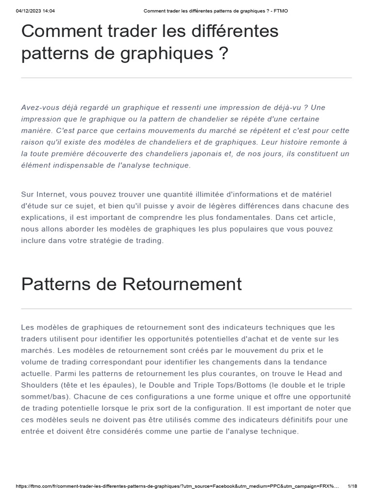 Trader les patterns graphiques efficacement | PDF | Opérateur de marché ...