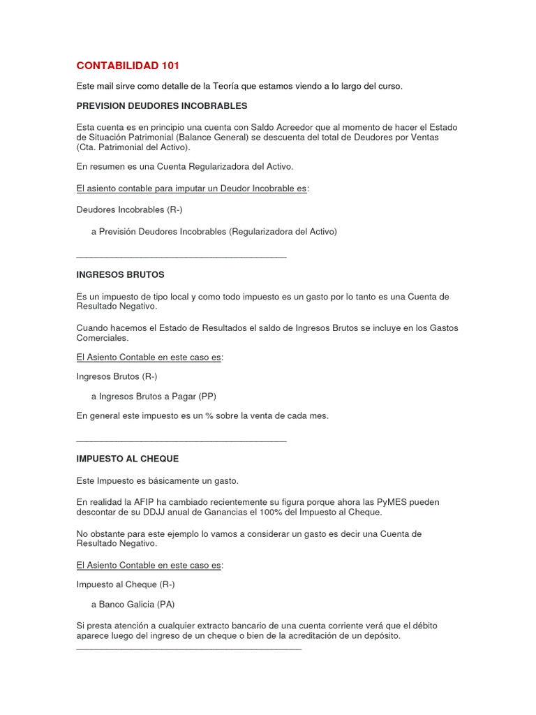 Contabilidad 101 Teoría Descargar Gratis Pdf Contabilidad