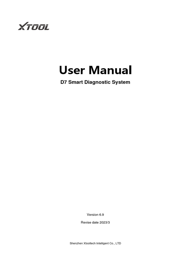 User Manual D7 Smart Diagnostic System PDF Anti Lock Braking