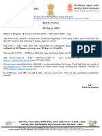 Public Notice 25 July 2023: Subject: Display of Score Card For UGC - NET June 2023 - Reg