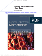 Clinical Laboratory Mathematics 1st Edition Ball Test Bank