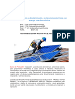 Curso Tecnico en Mantenimiento e Instalaciones Electricas Con Energia Solar Fotovoltaica