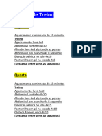 Tabela de Treino: Segunda