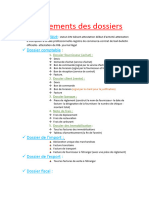 Les Classements Des Dossiers