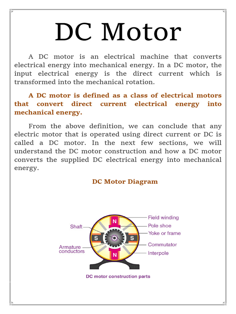 Investigatory Project Dc Motor And Ac Ge Pdf Electric Motor