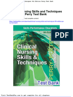 Clinical Nursing Skills and Techniques 9th Edition Perry Test Bank