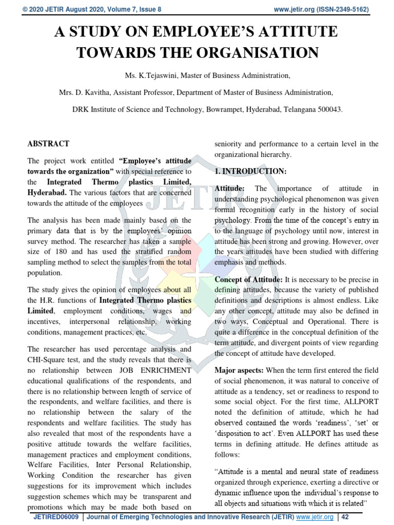 Project Report Of Bba Pdf Attitude Psychology Job Satisfaction