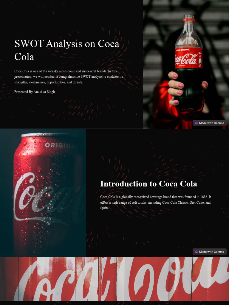SWOT Analysis On Coca-Cola | PDF | The Coca Cola Company | Brand