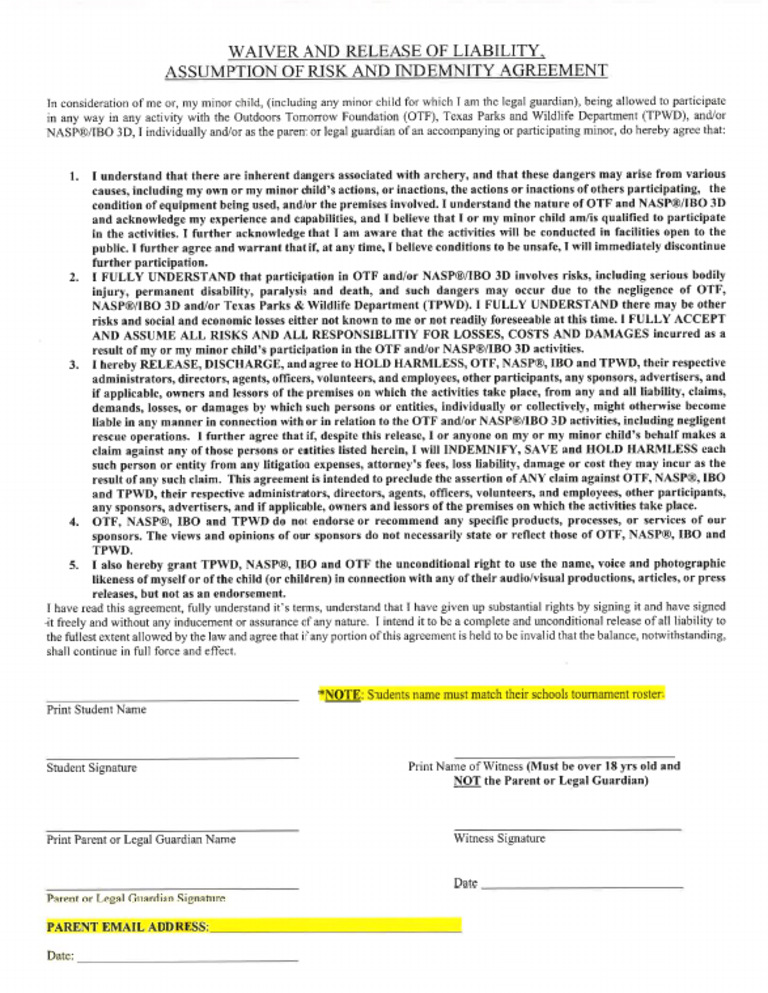 Archery Waiver PDF