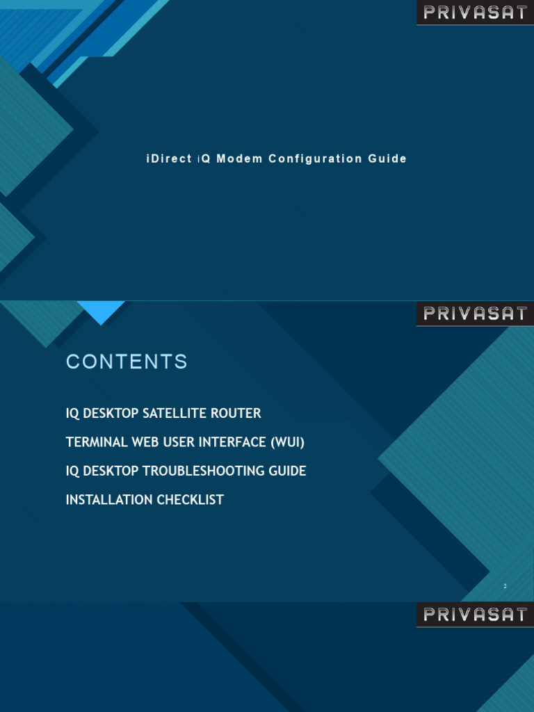 PRIVASAT - VSAT Tutorial - IDirect Guide | PDF | Router (Computing ...