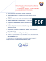 Programa para La Juramentacion de Nuevo Concejo Directivo de Alcaldia Escolar Periodo 2024