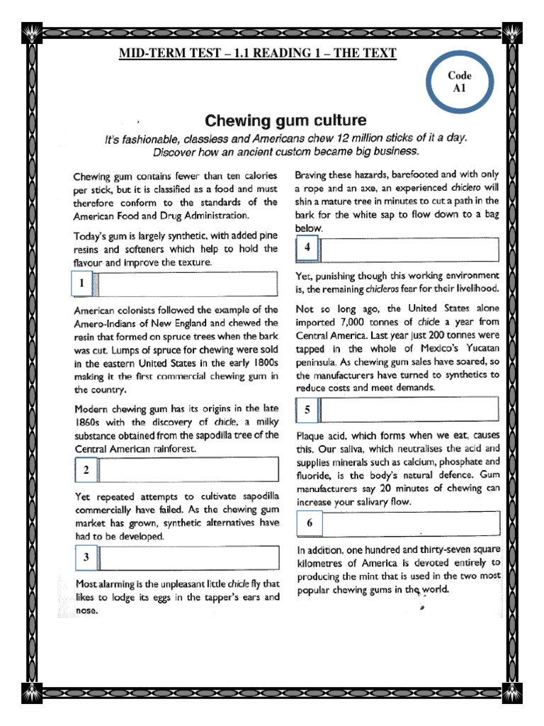 Mid-Term Test: Reading Comprehension | PDF