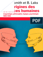 Aux Origines Des Sciences Humaines. Linguistique, Philosophie, Logique, Psychologie (1840-1940)