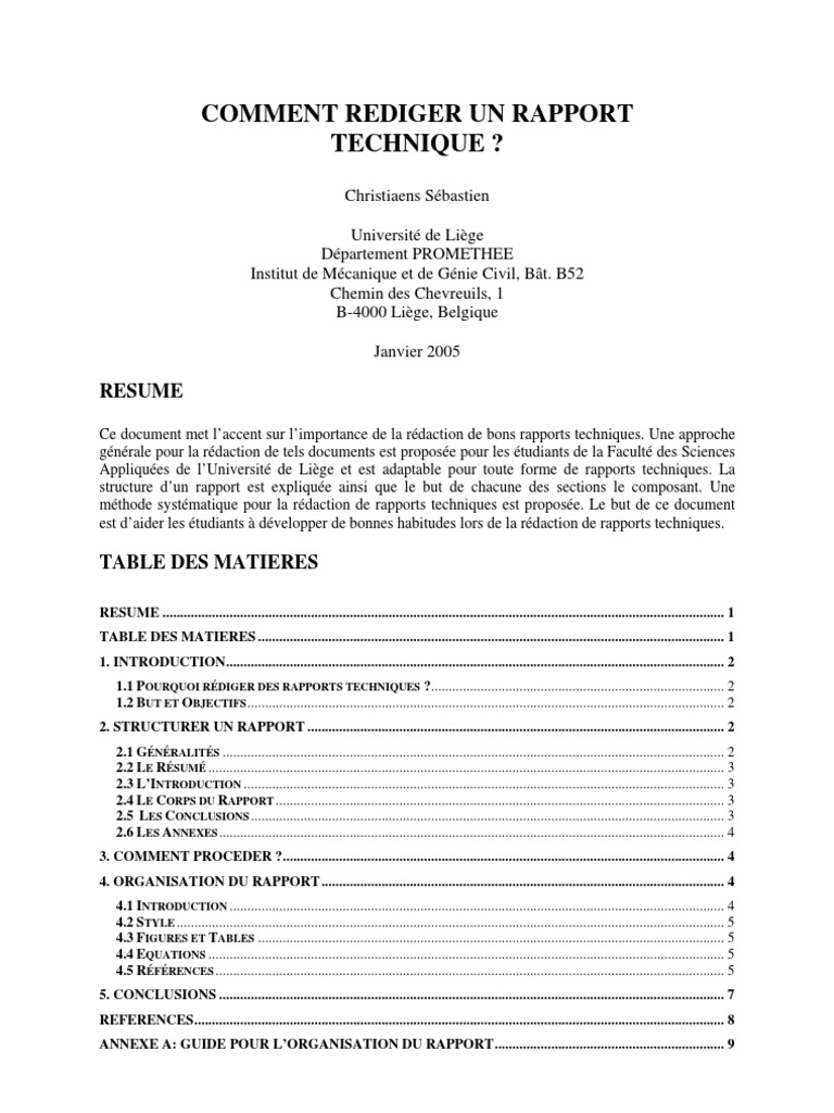 Exemple de rapport hebdoma