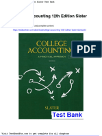 College Accounting 12th Edition Slater Test Bank