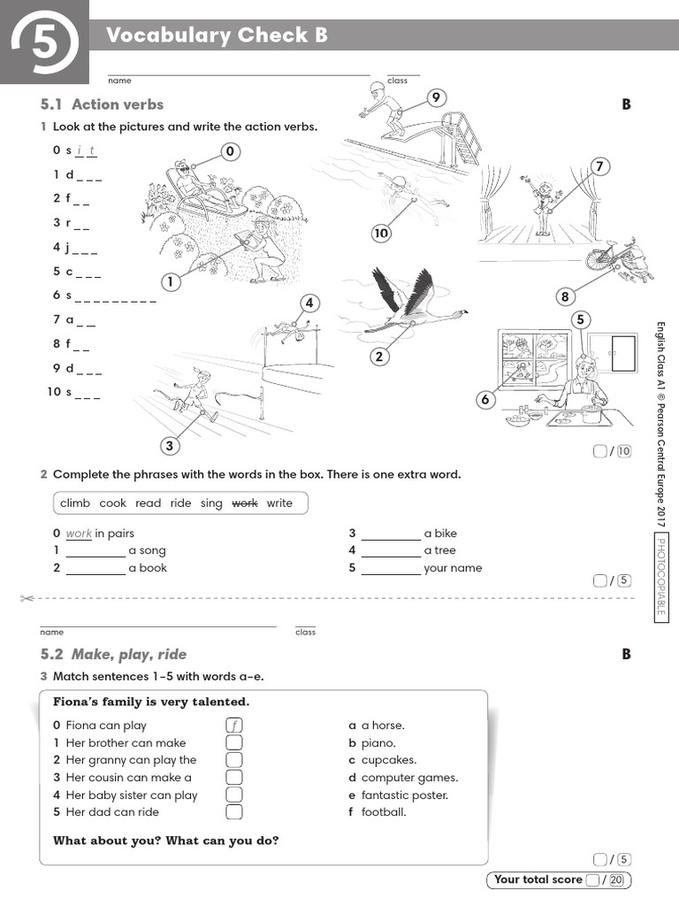 ECA1 - Tests - Vocabulary Check 5B | PDF | Cognitive Science ...