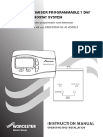 Worcester Digistat Optimiser Programmable 7 Day Room Thermostat System Installation and Servicing Instructions