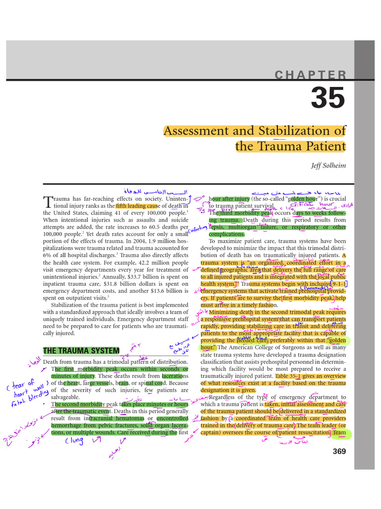 Trauma Patient Assessment & Care Guide | PDF | Injury | Human Diseases ...