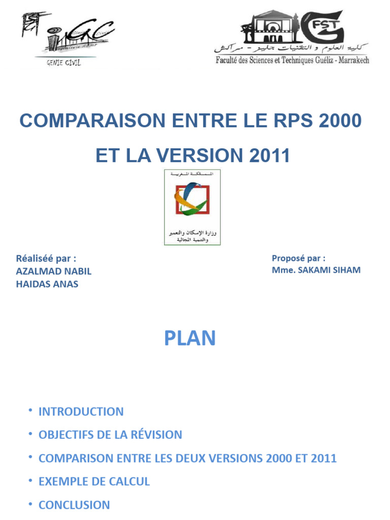 Comparaison RPS 2000 et 2011 | PDF | Génie parasismique