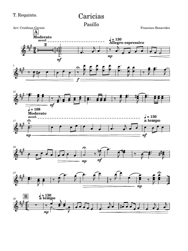 Caricias Arr T Requinto Download Free PDF Musicology Notation