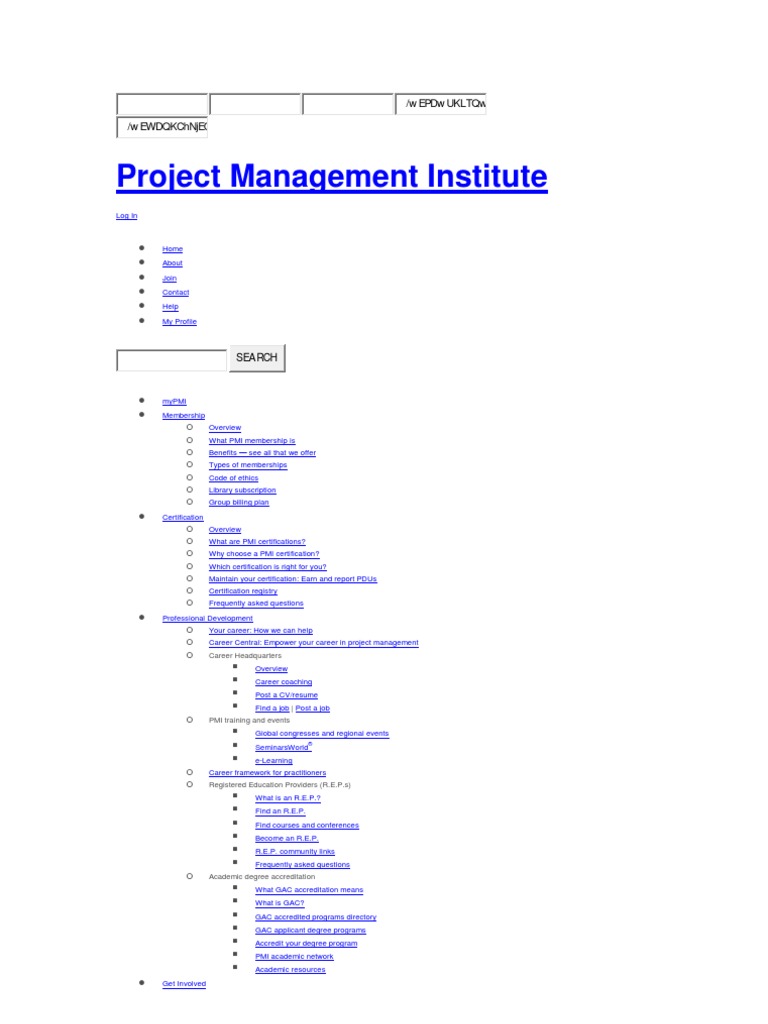 Project Management Institute: o o o o o o o o o o o o o o o o o o o o o ...