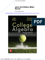 College Algebra 2nd Edition Miller Solutions Manual