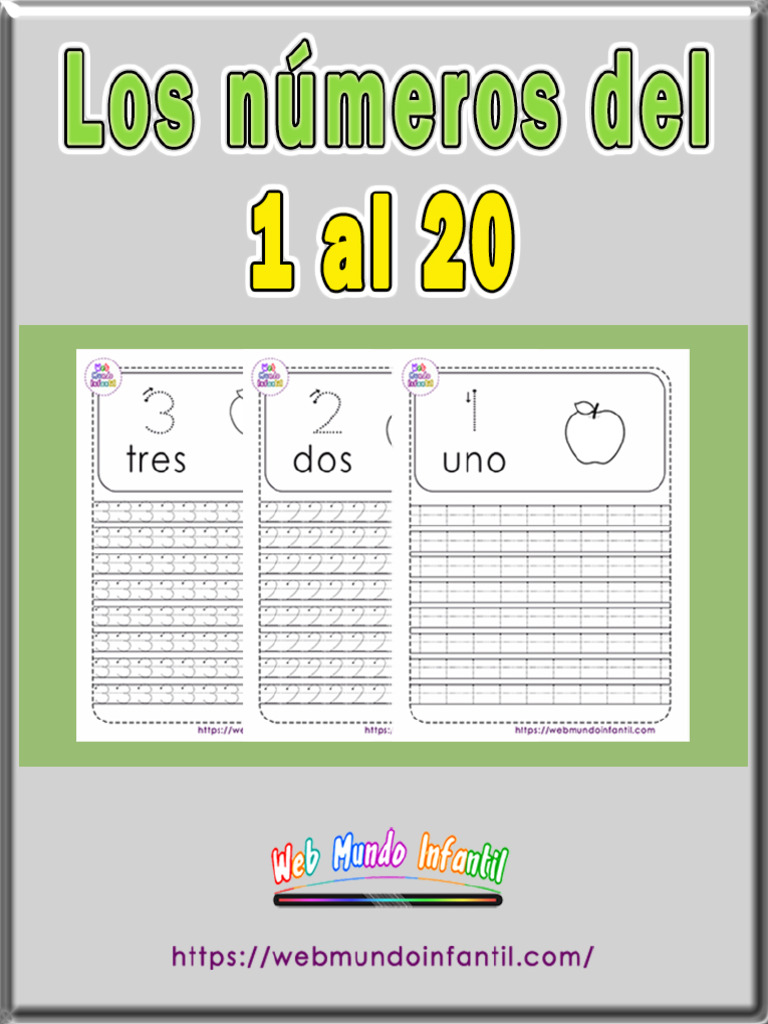 Grafomotricidad de Números Del 1 Al 20 | PDF