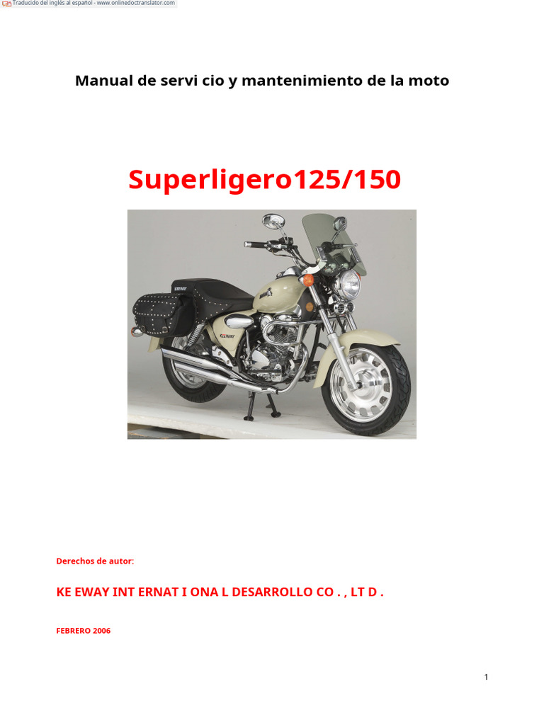 (TM) Keeway Manual de Taller Keeway Superlight 2017 en Ingles En.es