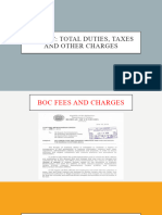TM 314C: Total Duties, Taxes and Other Charges